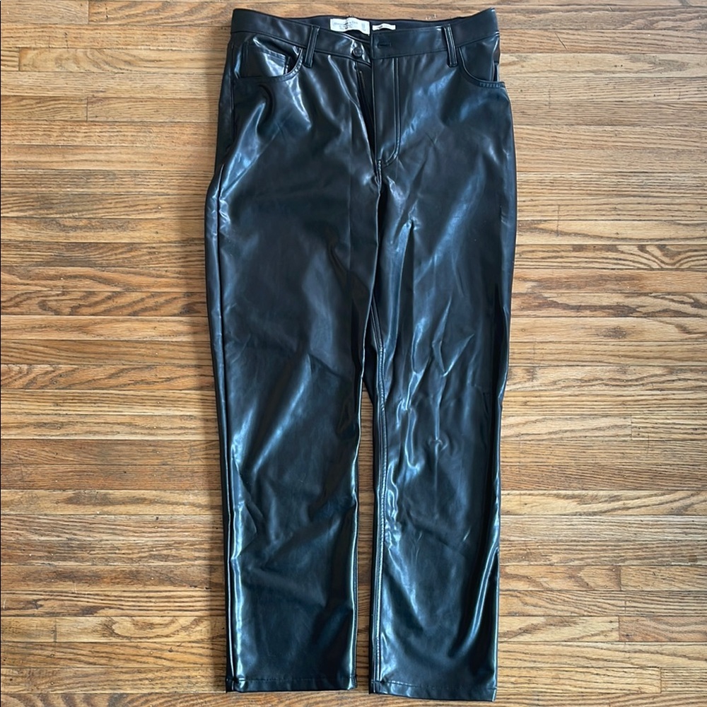 A&F Vegan Black Leather Pants